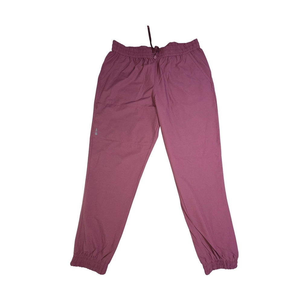 Bass Outdoor Womens Jogger Pants Burgundy Elastic Waist Hiking Active Size L